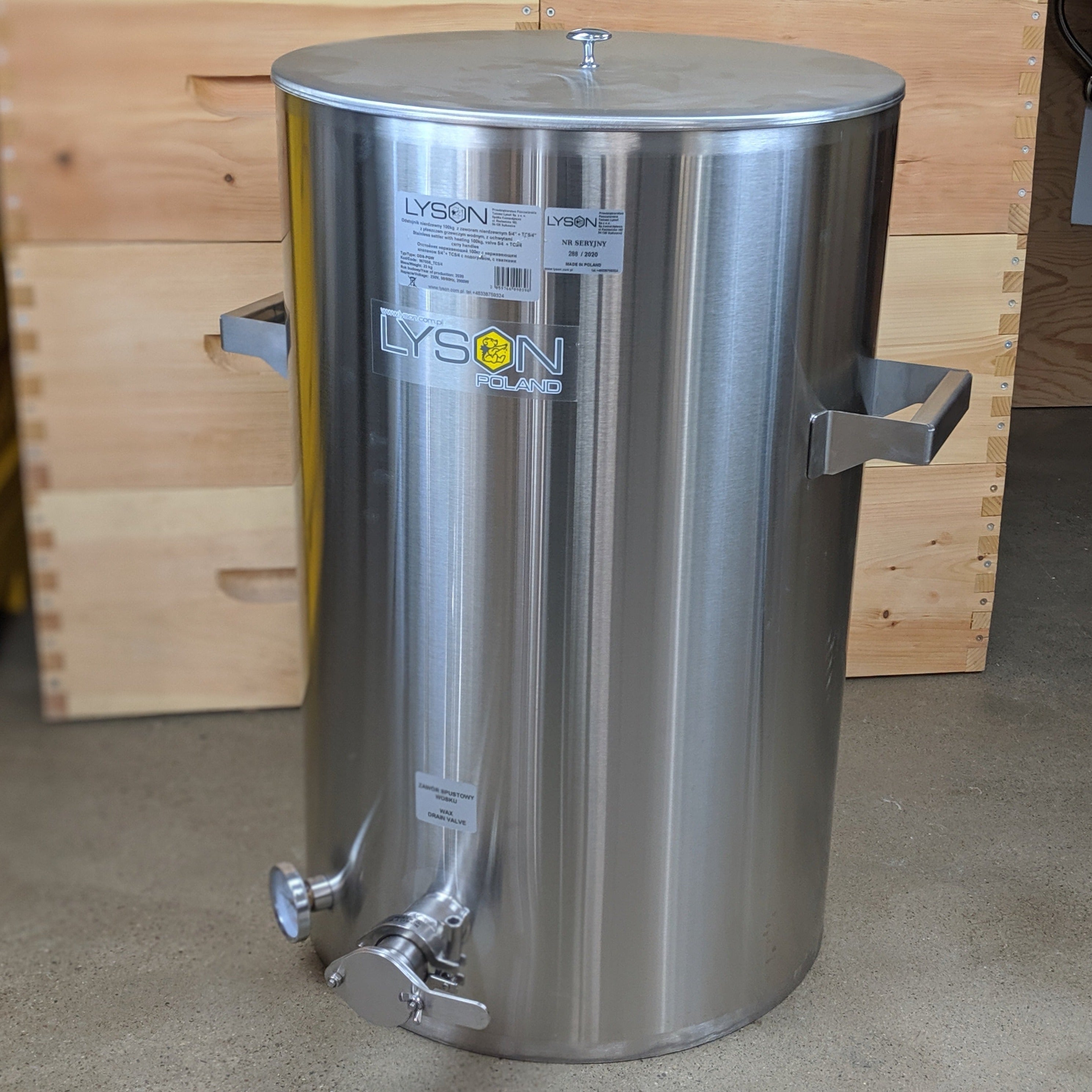 Lyson Water Jacketed 200KG Stainless Settler and Bottling Tank