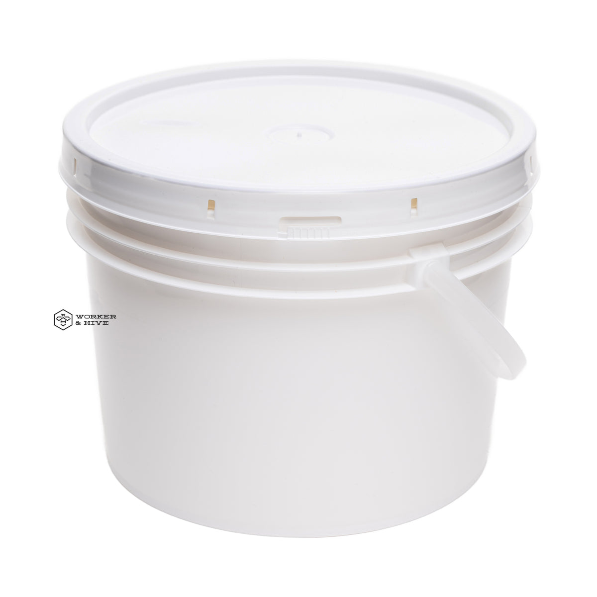 4L White Pail with Gasket Lid — Worker and Hive Bee Supply