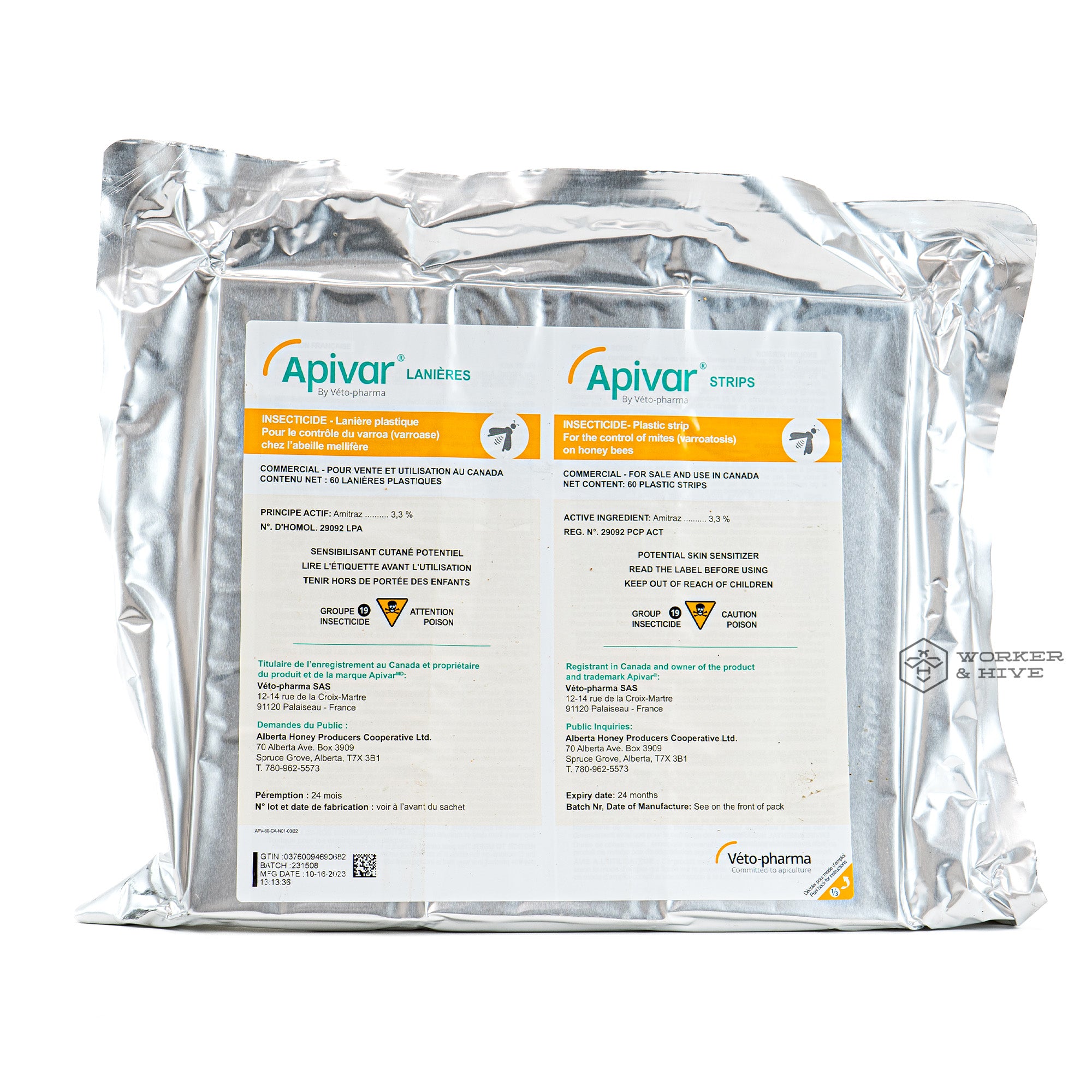 Apivar Mite Treatment — Worker and Hive Bee Supply