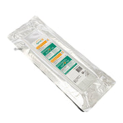 A packaged mite treatment in a metallic silver foil pouch with a white label featuring green and orange details, shown on a plain white background Apivar 2.0