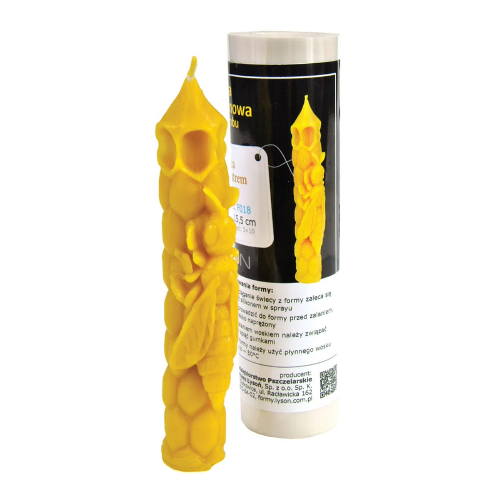 Candle with Honeycomb Candle Mold
