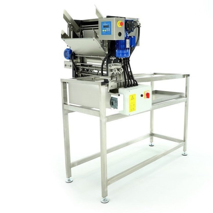 Lyson Uncapping Machine with Automatic Feeder on a Stand