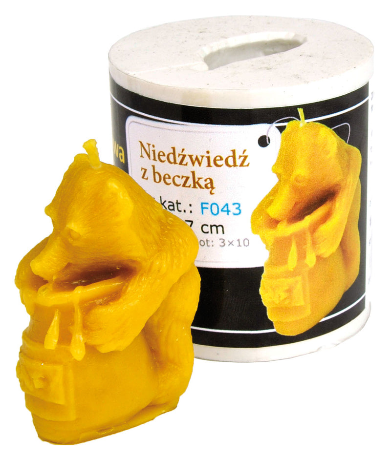 Bear with Barrel Candle Mold