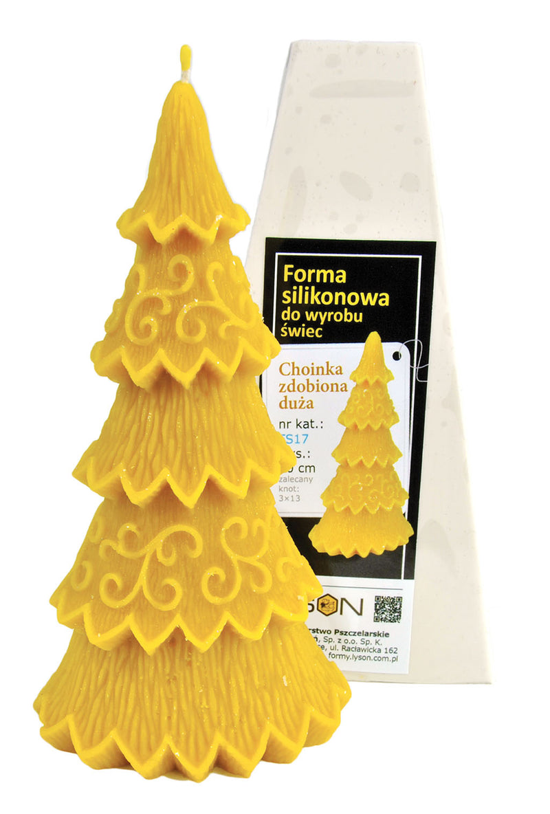 Christmas Tree Candle Mold, Decorated, Large