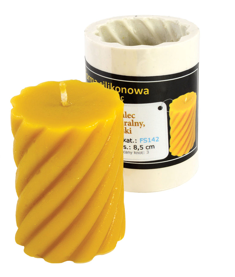 Curled Cylinder Candle Mold, low