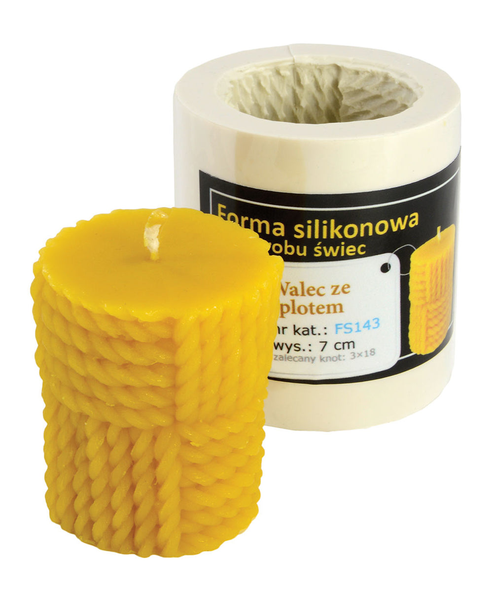 Cylinder Candle Mold with Weave