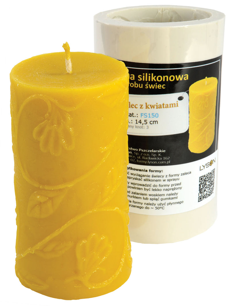 Cylinder with Flowers Candle Mold