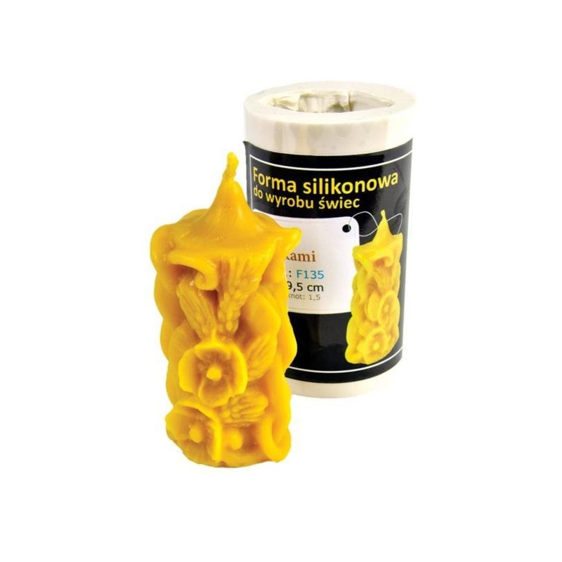 Cylinder with Poppies Candle Mold
