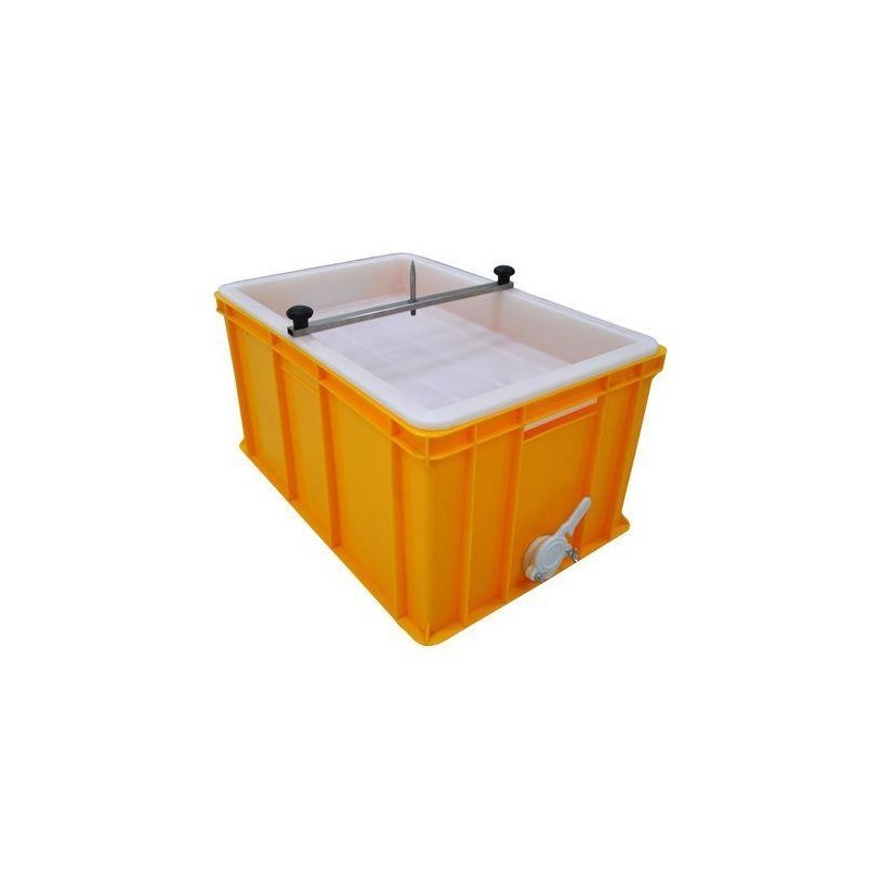 Uncapping tray with plastic strainer and spike - Lyson